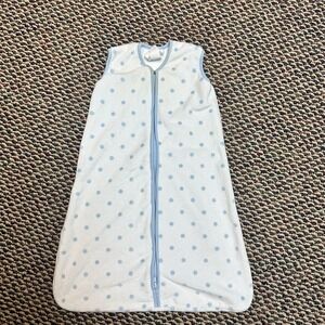 POTTERY BARN BABY SLEEP SACK HALO SWADDLE SMALL 0-6  MONTHS BLUE POLKA DOTS